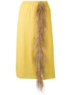 Prada - Feather Tassel Skirt - Women - Cotton - Xs, Women's, Yellow/orange, Cotton