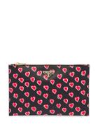 Prada Heart Print Document Holder Clutch - Black