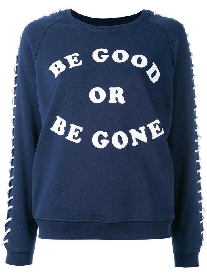 Zoe Karssen Lace-up Sleeves Sweatshirt - Blue