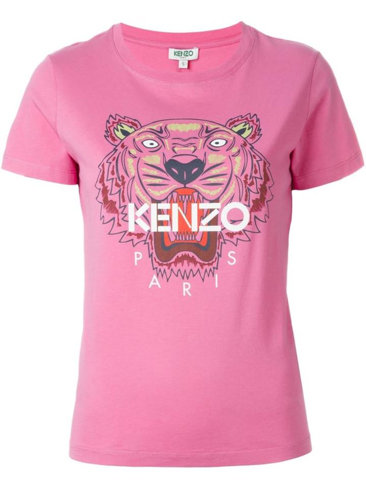 Kenzo 'tiger' Print T-shirt, Women's, Size: Xs, Pink/purple, Cotton