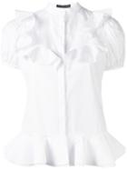 Alexander Mcqueen - Ruffled Shirt - Women - Silk/cotton - 44, White, Silk/cotton