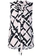 Derek Lam Printed Lace Detail Blouse, Women's, Size: 40, Nude/neutrals, Virgin Wool/polyimide