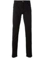 Dolce & Gabbana Guitar Patch Slim Jeans, Men's, Size: 48, Black, Cotton/spandex/elastane