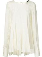 Joseph Ruffled Semi-sheer Blouse, Women's, Size: 38, White, Silk