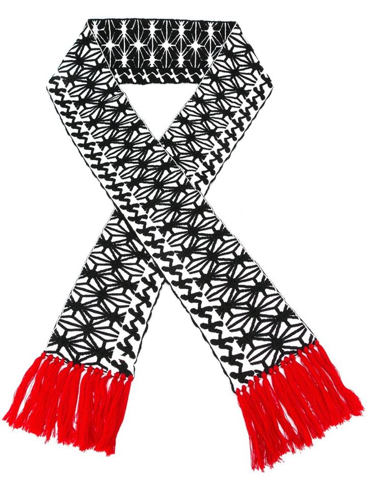 Dsquared2 Embroidered Knot Pattern Scarf, Men's, Black, Polyester/spandex/elastane/viscose/wool