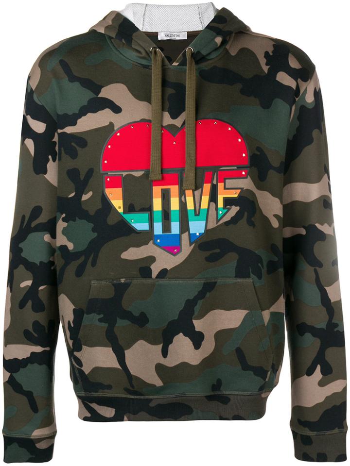 Valentino Love Camouflage Hoodie - Green