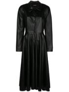 Melitta Baumeister Leather Look Midi Dress - Black