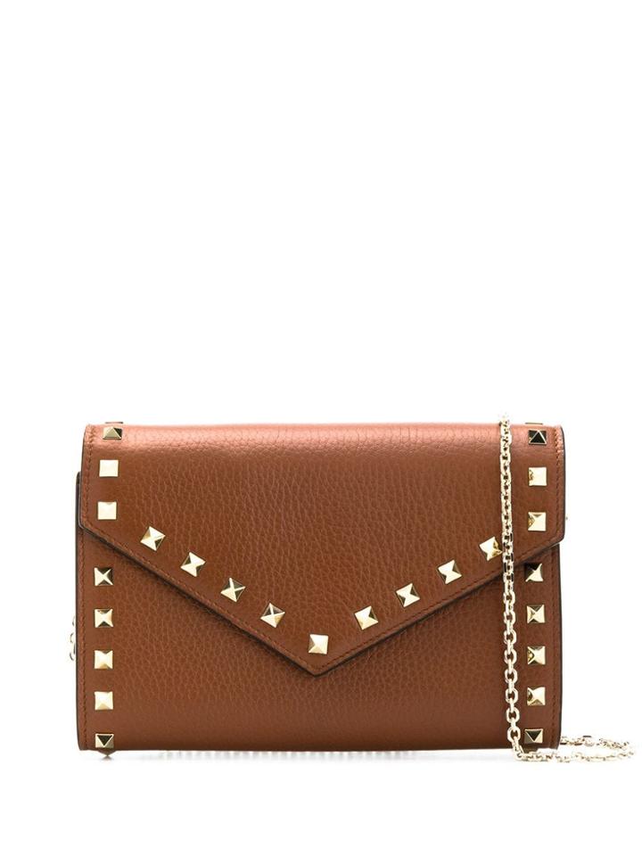 Valentino Valentino Garavani Studded Shoulder Bag - Brown