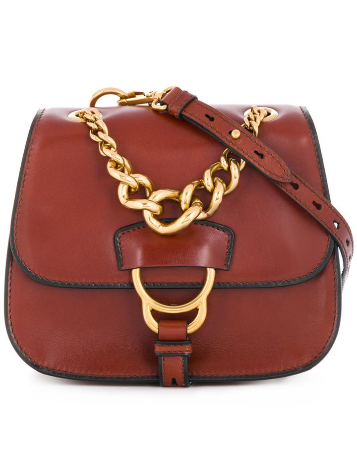 Miu Miu Chain Handle Shoulder Bag - Brown