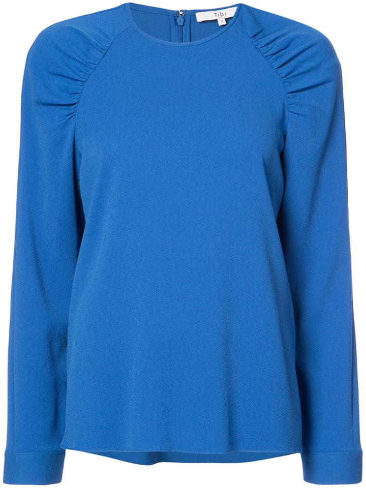 Tibi Ruched Shoulders Sweatshirt - Blue