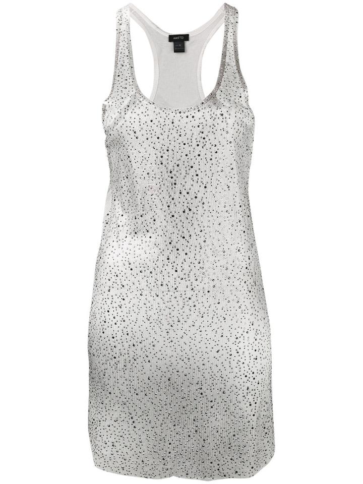 Avant Toi - Long Star Embellished Vest - Women - Viscose/crystal - One Size, Grey, Viscose/crystal