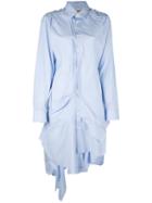 Asymmetric Shirt Dress - Women - Cotton - M, Blue, Cotton, Ottolinger