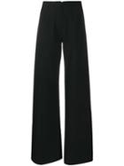 Emanuel Ungaro Pre-owned 1970's Wide-legged High Rise Trousers - Black