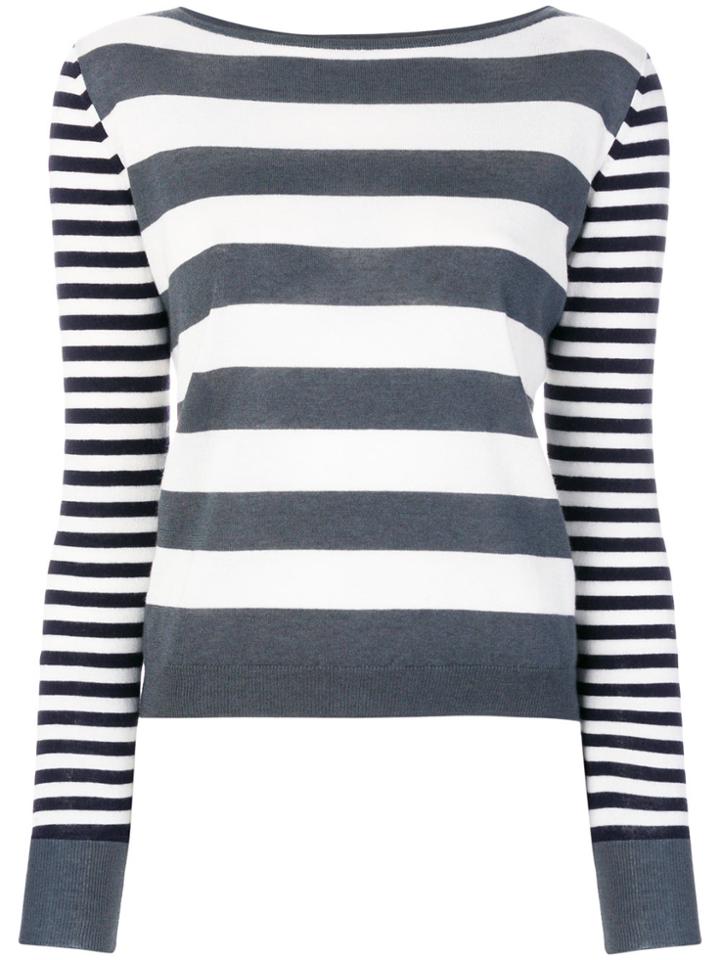 Max Mara Striped Knitted Top - Grey