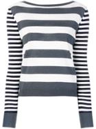 Max Mara Striped Knitted Top - Grey