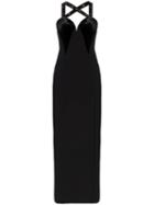 Versace Medusa Embellished Sleeveless Silk Dress - Black