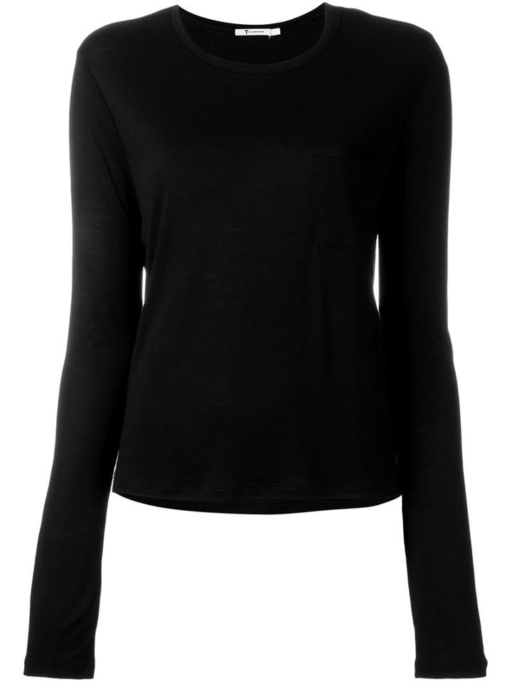 T By Alexander Wang Longsleeved T-shirt, Women's, Size: Xs, Black, Rayon