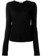 T By Alexander Wang Longsleeved T-shirt, Women's, Size: Xs, Black, Rayon