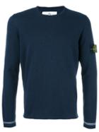 Stone Island Crew-neck Jumper, Men's, Size: Small, Blue, Cotton