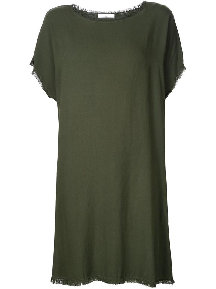 321 Raw Edge Shift Dress, Women's, Size: Xs, Green, Rayon