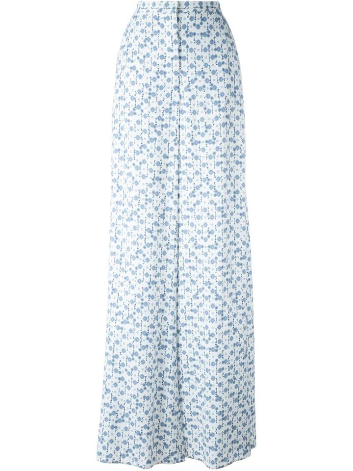 Peter Pilotto Printed Palazzo Pants, Women's, Size: 6, White, Viscose