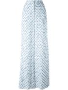 Peter Pilotto Printed Palazzo Pants, Women's, Size: 6, White, Viscose