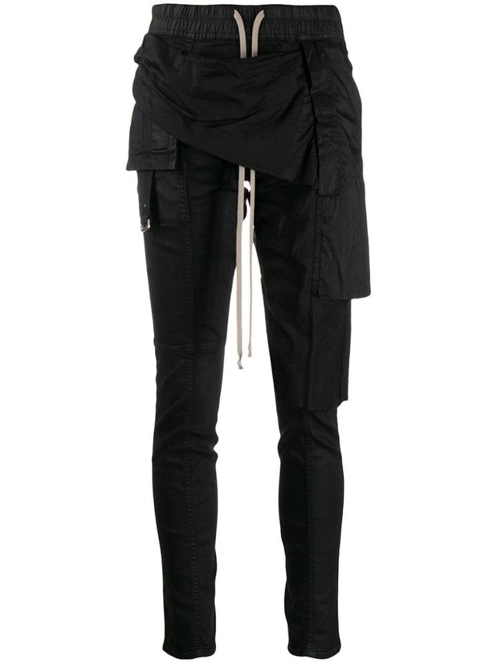 Rick Owens Drkshdw Deconstructed Wax Trousers - Black