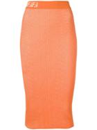 Fendi Knitted Pencil Skirt - Orange