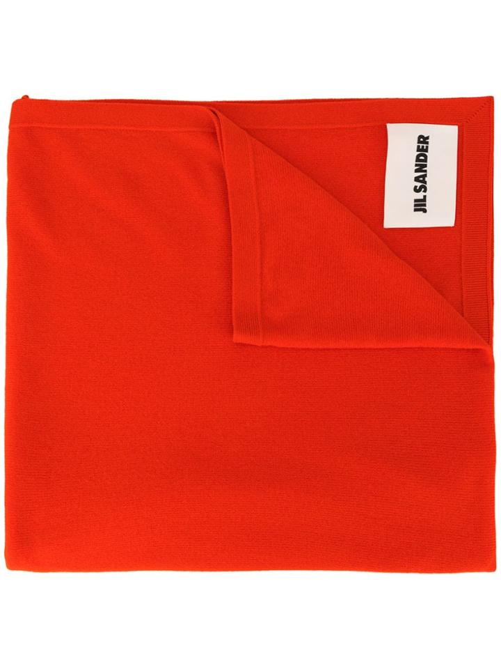 Jil Sander Logo Patch Scarf - Orange