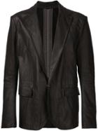 Isaac Sellam Experience Single Button Blazer, Men's, Size: M, Black, Acetate/calf Leather
