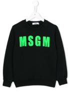 Msgm Kids Logo Front Sweatshirt, Boy's, Size: 6 Yrs, Blue