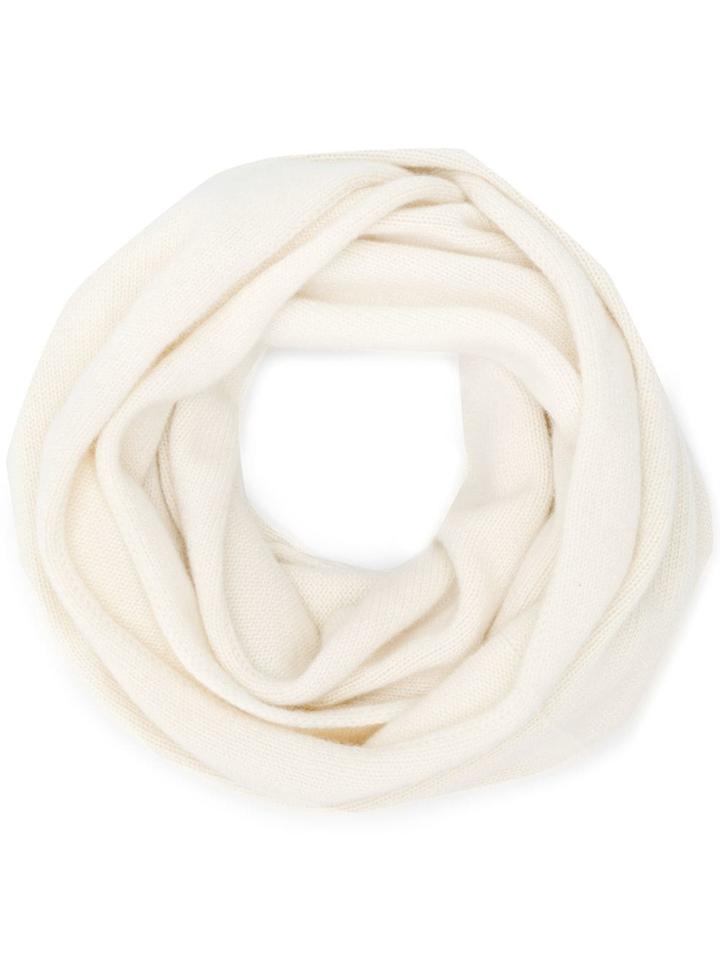 Isabel Benenato Cashmere Cowl Scarf - White