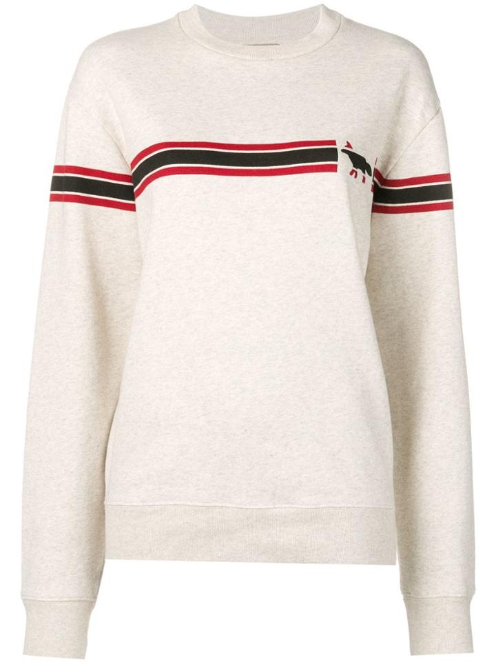 Maison Kitsuné Stripe Logo Sweatshirt - Neutrals