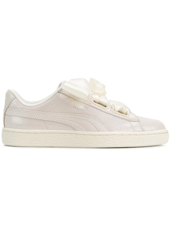 Puma Lace-up Ribbon Sneakers - White