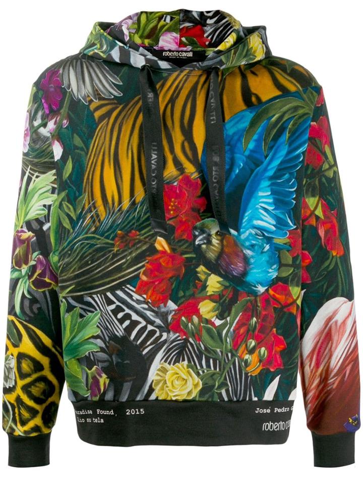 Roberto Cavalli Paradise Found Printed Hoodie - Black