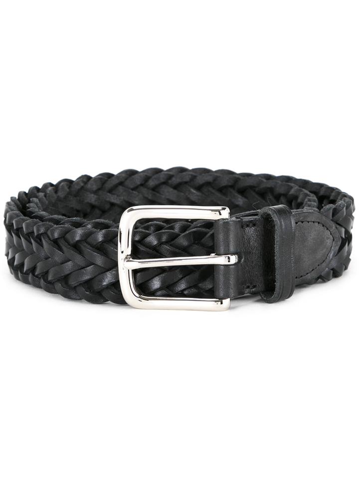 Whitehouse Cox Braided Belt, Men's, Size: 110, Black, Calf Leather