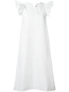 Sofie D'hoore Frilled Sleeves Flared Dress, Women's, Size: 34, White, Cotton