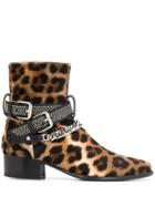 Amiri Animal Print Booties - Neutrals