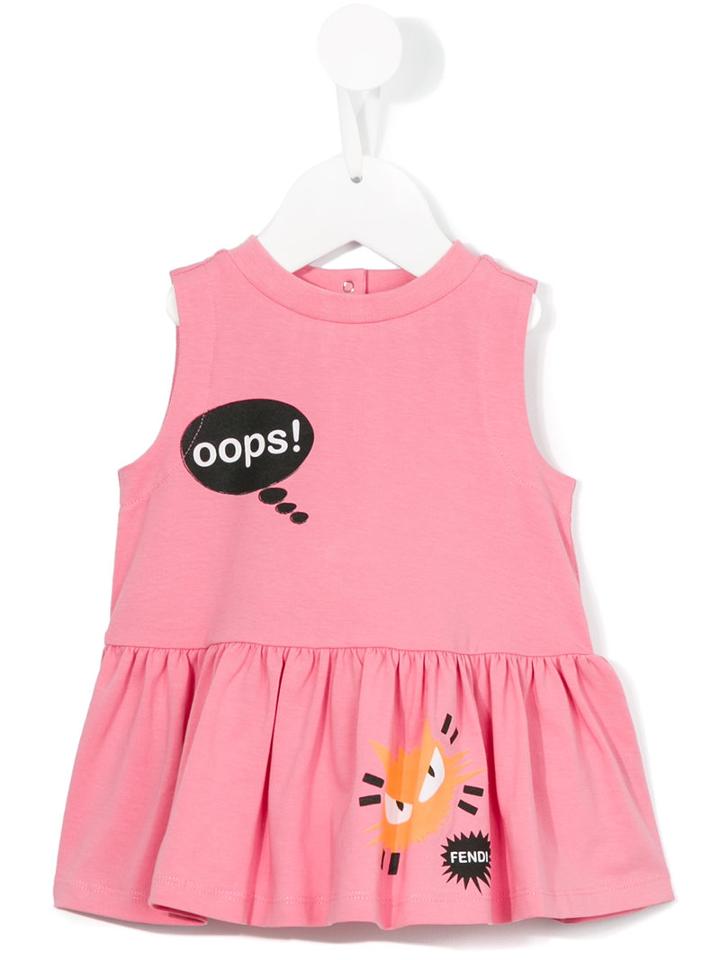 Fendi Kids - Speech Bubble Print Dress - Kids - Cotton/spandex/elastane - 18 Mth, Pink/purple