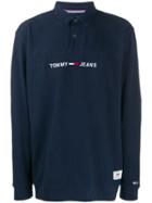 Tommy Jeans Long Sleeve Polo Top - Blue