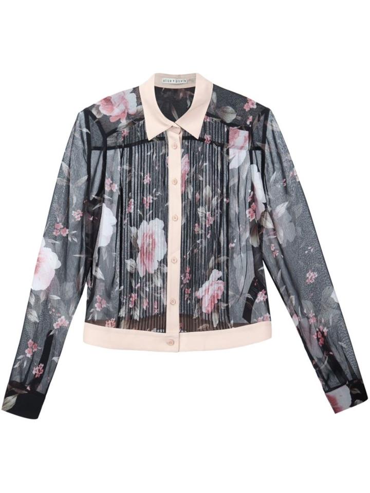 Alice+olivia Rose Print Shirt