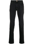 Billionaire Embroidered Logo Straight Cut Jeans - Black