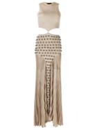 Andrea Bogosian Long Knitted Studded Dress, Women's, Size: P, Nude/neutrals, Polyamide/viscose
