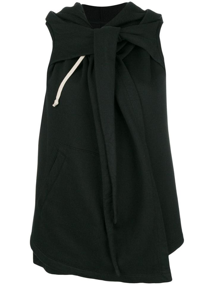 Rick Owens Drkshdw Hooded Sleeveless Wrap - Black