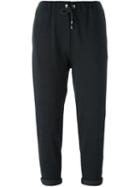 Brunello Cucinelli Cropped Track Pants, Women's, Size: Small, Grey, Silk/cotton/spandex/elastane/acetate
