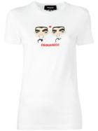 Dsquared2 Caten Twins Cartoon T-shirt, Women's, Size: Large, White, Cotton