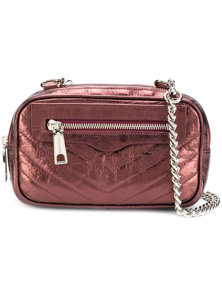 Rebecca Minkoff Double Zip Crossbody Distressed Bag - Brown