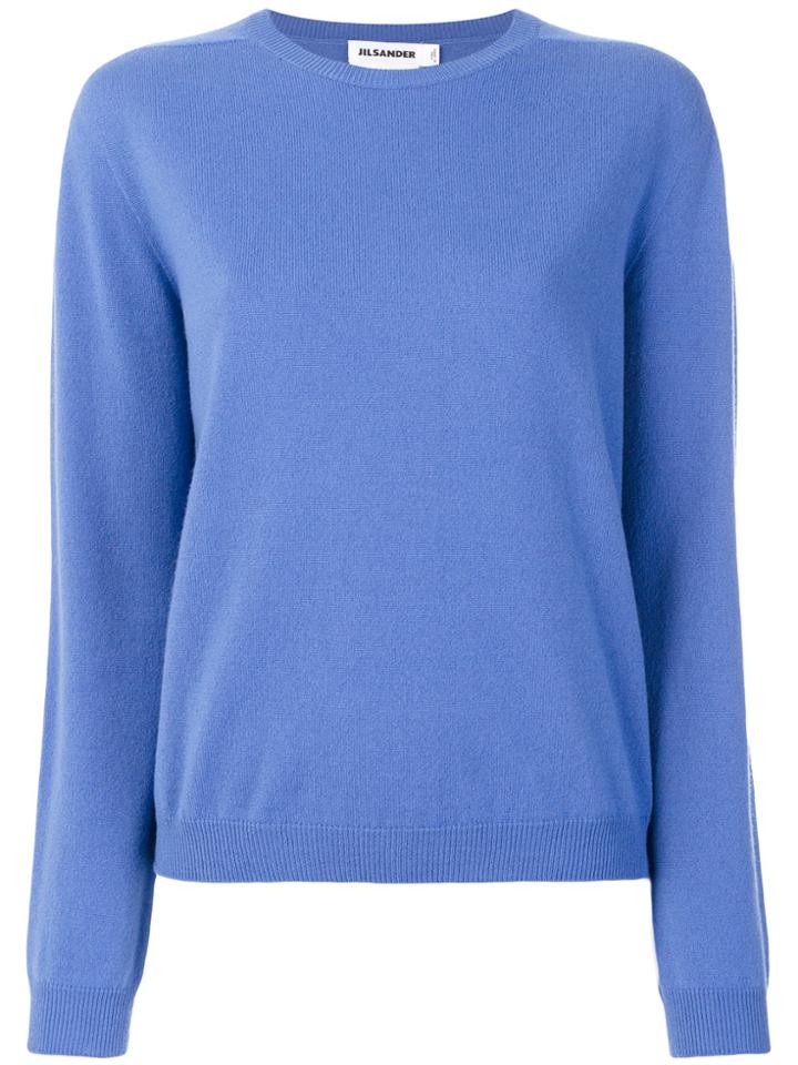Jil Sander Long Sleeved Knitted Top - Blue