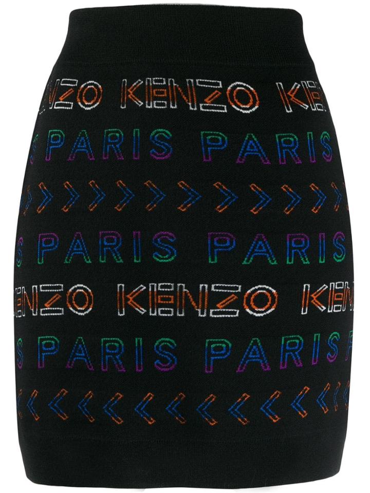 Kenzo Logo Print Mini Skirt - Black