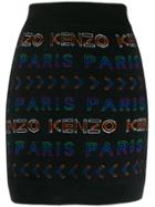 Kenzo Logo Print Mini Skirt - Black